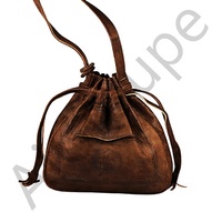 Sac seau en cuir marocain unisexe, mode, cuir véritable, fait à la main, sac à dos pliable pour les voyages en plein air