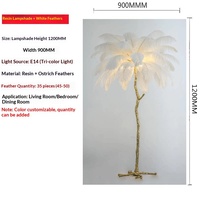 Amerikanischer Landhausstil Luxuriöse Vollkupfer-Feder-Stehlampe LED-Licht Beliebte Schlafzimmer-Nachttischlampe Prinzessinnen-Wohnzimmer-Baumleuchte
