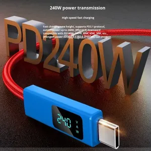2025 Nouvel <span class=keywords><strong>écran</strong></span> d'affichage numérique à câble USB-C 240W. Montre la <span class=keywords><strong>puissance</strong></span> en temps réel et la puce E-MARKER pour une charge rapide Safe PD 3.1 - Product Image 3