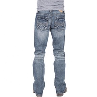 Dernier design, vente en gros personnalisée, jean décontracté pour homme, coupe slim droite, en denim uni délavé, grandes tailles