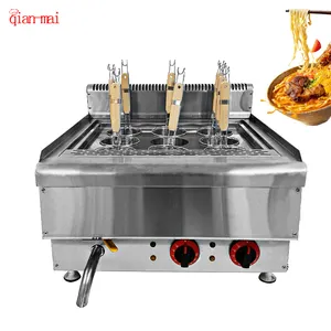 Factory Price Gas Noddle Boiler Machine Stainless Steel Countertop Restaurant Kitchen Equipment 9 Holds Pasta Cooker