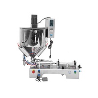 Machine de remplissage pneumatique horizontale avec trémie mélangeuse pour miel, pâte de sésame, crème visqueuse