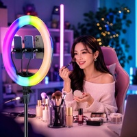 Anneau lumineux sans fil professionnel à télécommande pour diffusion en direct Kr-g18 Rgb Mini Lampe LED portable pour photographie