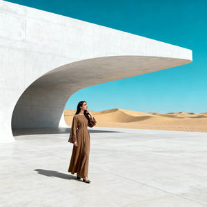 Abaya longue élégante en dentelle polyester de qualité supérieure pour femmes musulmanes, robe de cérémonie, vente en gros sur mesure - Product Image 4