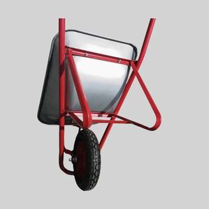 H WB2701 Plateau rond du marché italien Brouette Altrad en acier à mélange facile avec roue pneumatique en caoutchouc 3.50-8 Personnalisable OEM - Product Image 3