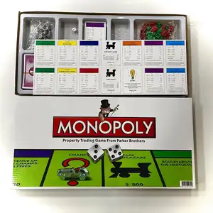 Permainan papan Monopoli kustom dengan Token miniatur plastik produk pemasok menyenangkan