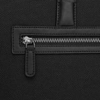 Maletín de Negocios de Gran Capacidad, Impermeable, de Nailon y Cuero Genuino, con Doble Compartimento, para Hombre, para Viajes y Portátil