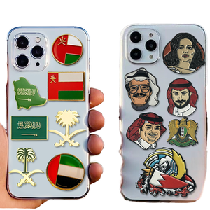 NIYA Craft Gift Customized Cartoon Metal Phone Stickers with Gloss Varnishing and 3M Adhesive for Phone Cases and Metal Surfaces