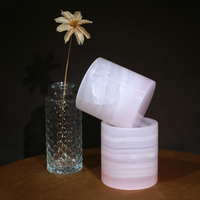 Ensemble de pots à bougies RF en onyx rose, jaune, blanc et noir, fait main, en pierre naturelle, récipient de luxe pour bougies de soja, décoration d'intérieur