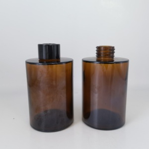 Chai Tròn Hương Liệu Màu Hổ Phách Vai Phẳng 200Ml Chai Thủy Tinh Mỹ Phẩm Có Nắp Trong - Product Image 4