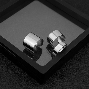 Premium Feel Minimalist Niche Design Stainless Steel Wide Version <b>Ring</b> Glossy <b>Adjustable</b> Unisex's <b>Rings</b> Fashionable Jewelry - Product Image 3
