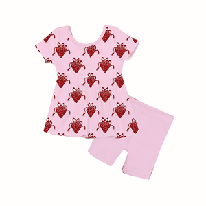 Bestseller <span class=keywords><strong>Pigiama</strong></span> per Bambine, Set Due Pezzi con Maglietta a Maniche Corte e Pantaloncini, Abbigliamento da Notte per Bambine - Product Image 2