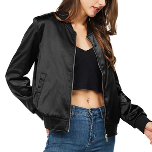 Vestes en satin pour femmes, tendance, personnalisées, teintes unies, automne-hiver, très vendues, légères, confortables, coupe-vent, imperméables, en nylon - Product Image 4