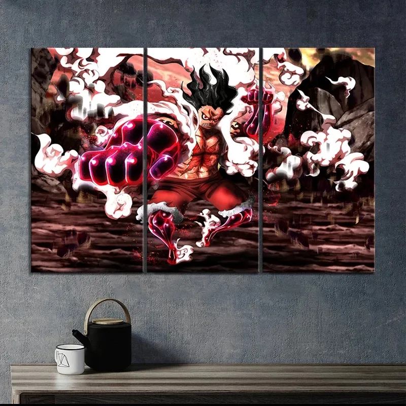 2023 Wholesale 3 panel Anime Poster Painting Print On Canvas Wall Art Bedroom Decor for Living Room