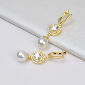 Juego de Pendientes de Plata S925 con Colgante de Gato y Aretes Personalizados con Perlas DIY, Bandeja Vacía para Accesorios, Joyería Femenina 1328 - Product Image 4