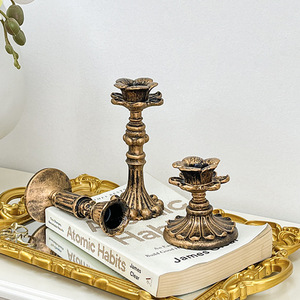 Candelabro Dorado Clásico Francés, Decoración Retro Europea, Accesorios para Fotografía, Decoraciones para Bodas, Nuevo Candelabro - Product Image 3