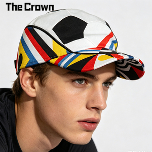 Casquette de baseball avec logo personnalisé, motif de ballon de football amusant, imprimé drapeau nautique, streetwear, vente en gros - Product Image 1