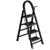 Échelle escamotable en acier de conception moderne pour hôpital, 3-4 marches, tabouret d'escalier, rouge, pliable, télescopique