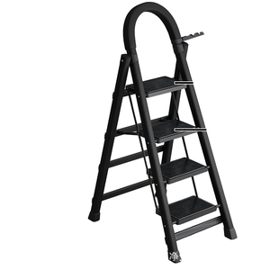 Échelle escamotable en acier de conception moderne pour hôpital, 3-4 marches, tabouret d'escalier, rouge, pliable, télescopique - Product Image 1