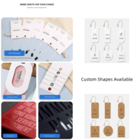 Ensemble d'étiquettes suspendues personnalisées de luxe en papier texturé translucide Milan avec cordon en coton gratuit, faible MOQ, étiquettes volantes pour vêtements, chaussures, sacs