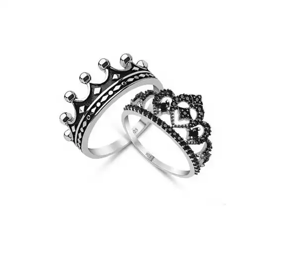 Source Personalizado de plata 925 el Rey la reina de compromiso y anillo de bodas on m.alibaba.com