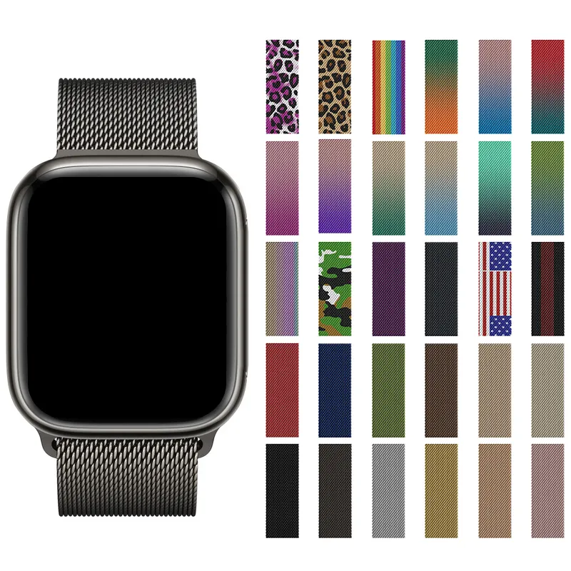 Coolyep Metal Band for Apple Watch Stainless Steel Watch Straps for Iwatch Series 7 6 5 Mesh Bands