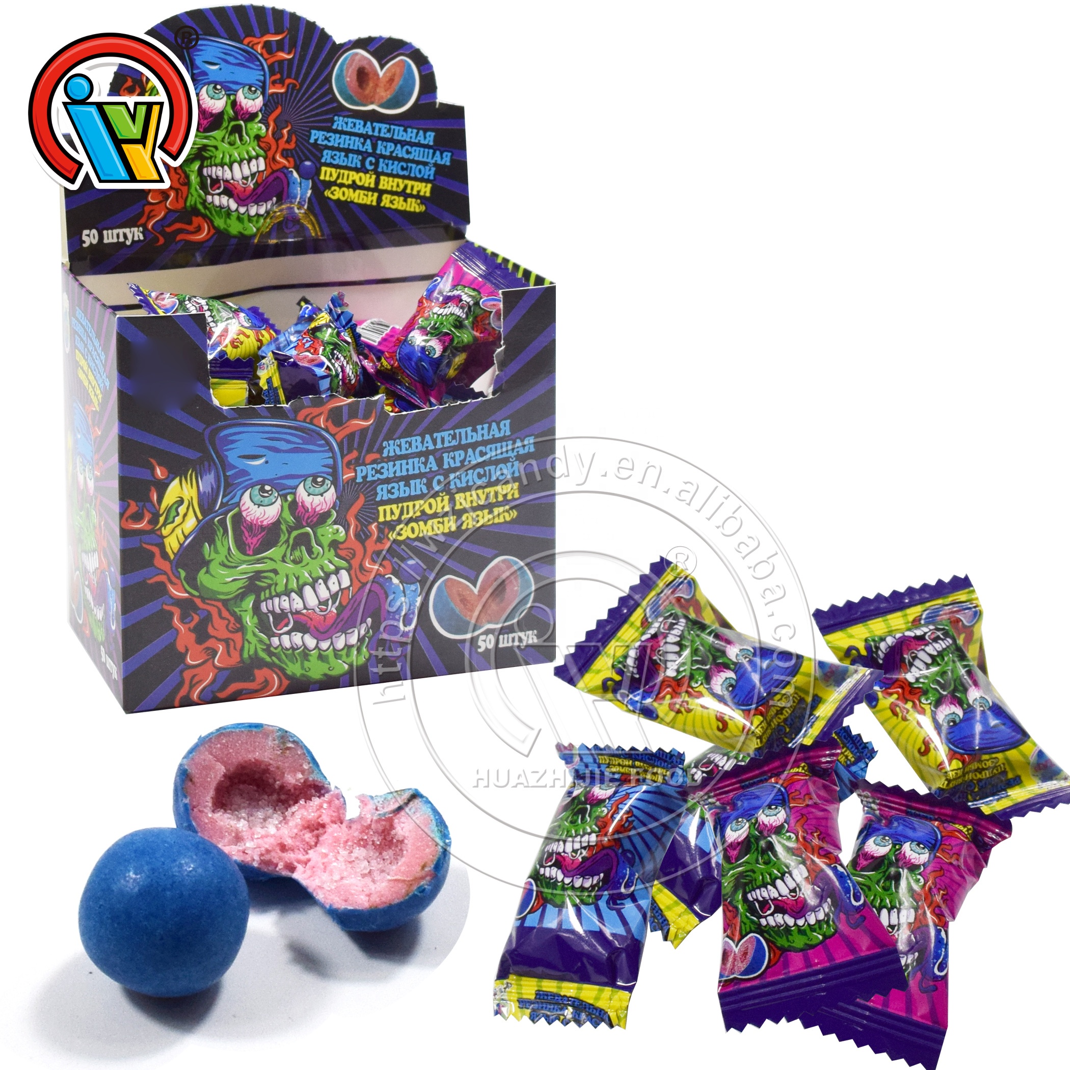 Китайская пузырчатая жвачка с кислым порошком