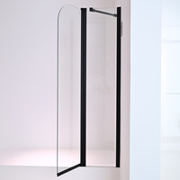 Cabine de douche rectangulaire pliable sans cadre pour petits espaces avec verre trempé pour appartements et hôtels
