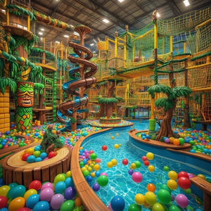 Forest Maze Kids Swing Play Set Slide <strong>Activity</strong> Soft Play Equipment Indoor Playground - Product Image 1