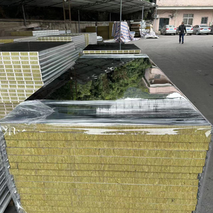 Panneau sandwich en laine de roche en acier galvanisé, ondulé, anti-corrosion, matériau durable, panneau sandwich en laine de roche pour mur d'entrepôt - Product Image 4