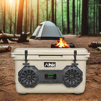 RH45S Portable Rotomolded Cooler Box Haut-parleur BT intégré pour une utilisation en extérieur-Idéal pour les canettes de nourriture et les boissons avec motif de logo