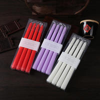 Bougies Pilier Coniques Hautes Non Parfumées, Lot de 4, Vente Chaude, Décoration Maison, 5 Couleurs, Emballage OEM
