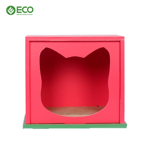 Eco Custom Cartoon Fashion Vierkant Dubbellaags Kattenbed Grot Kat Huis Cat Scratcher Kartonnen Pad Krabmat Met Kattenkruid - Product Image 4