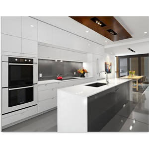 Price of kitchens in China design modern white fitted kitchen