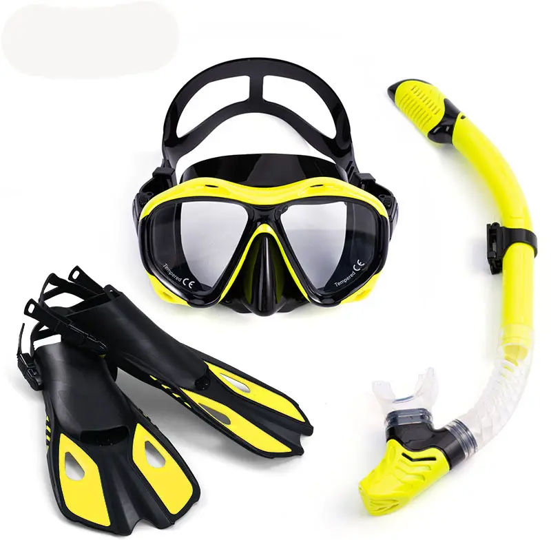 Ensemble de plongée avec tuba anti-buée pour adultes Équipement de plongée avec palmes Tube de tuba Lunettes de natation Palmes de plongée