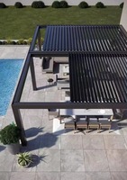 Pergola bioclimatique moderne rétractable en aluminium à commande à distance pour jardin et terrasse