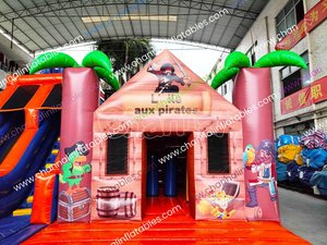 Combo gonflable de maison de videur de toboggan sautant plein d'entrain d'<span class=keywords><strong>île</strong></span> de pirate - Product Image 3