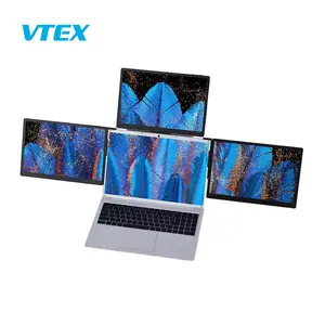 13.3 Inch LCD-Computer Laptop Uitgebreid Scherm Monitor Draagbare Opvouwbare Laptop Monitor Drievoudig Scherm Kantoor Gaming Monitor