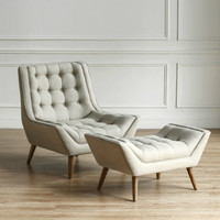 Fauteuil moderne en cuir PU avec structure en bois massif, chaise de lecture décontractée pour petit bureau ou salon