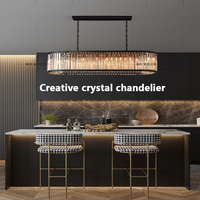 Lustre en cristal ovale pour projet de lumière de restaurant d'hôtel lustres de villa rétro suspension de luxe de plafond