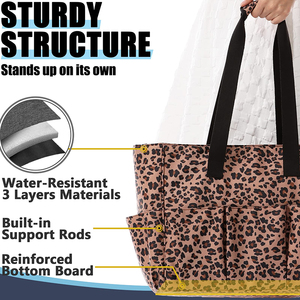 Bolso grande de playa para mujer, <span class=keywords><strong>bolsa</strong></span> de mano con 13 bolsillos, para el <span class=keywords><strong>trabajo</strong></span> - Product Image 3