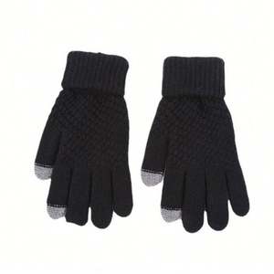 Guantes de Invierno Unisex Amarillos de Punto Acrílico/Algodón Cómodos con Logotipo Personalizado al por Mayor Cálidos para la Vida Diaria al Aire Libre Estilo Sencillo - Product Image 3