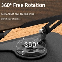 Support pour ordinateur portable, rotation à 360 degrés, réglage de la hauteur, support de lecture multifonctionnel pour tablette, spécifique aux étudiants, blanc/noir, 1463g