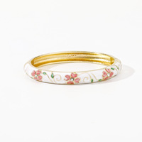 Aksesoris Pesta Wanita Gaya Cina Retro Berlapis Emas Lukisan Enamel Desain Geometris Sederhana Grosir Drop Oil