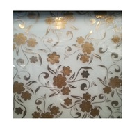 Fleur en titane en verre gravé à l'acide avec prix d'usine de glace 3mm 4mm 4.8mm 5mm décoration de maison Rectangle en argent doré plat solide