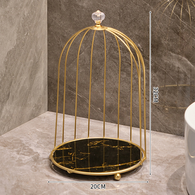 [Extra Tall Version] Single-Layer Birdcage [UV Black & Gold]