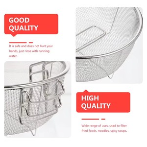 Stainless Steel Foldable Deep Fry Basket Round <b>Wire</b> Presentation with Detachable Handle Drain Basket - Product Image 3