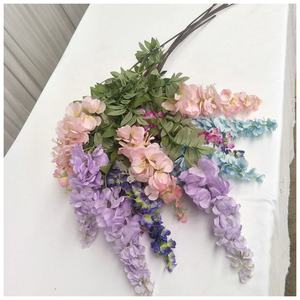 SN-L1044 उच्च मोटाई वाली शादी की सजावट 3.6 फीट रंगीन थोक बिक्री रेशम की शाखाएं सफेद विस्टेरिया फांसी के फूल - Product Image 6
