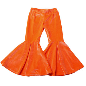 Pantaloni con fondo arricciato vendita calda pantaloni da <span class=keywords><strong>bambina</strong></span> collant in <span class=keywords><strong>velluto</strong></span> tinta unita <span class=keywords><strong>Leggings</strong></span> per bambini in tessuto morbido per bambini - Product Image 4