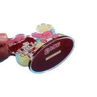 Support de base en acrylique personnalisé d'anime holographique en plastique transparent translucide à double face avec logo personnalisé